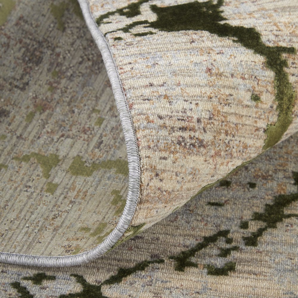 Pryor Modern Abstract, Taupe/Green/Tan, 2' x 3' Accent Rug. Picture 8