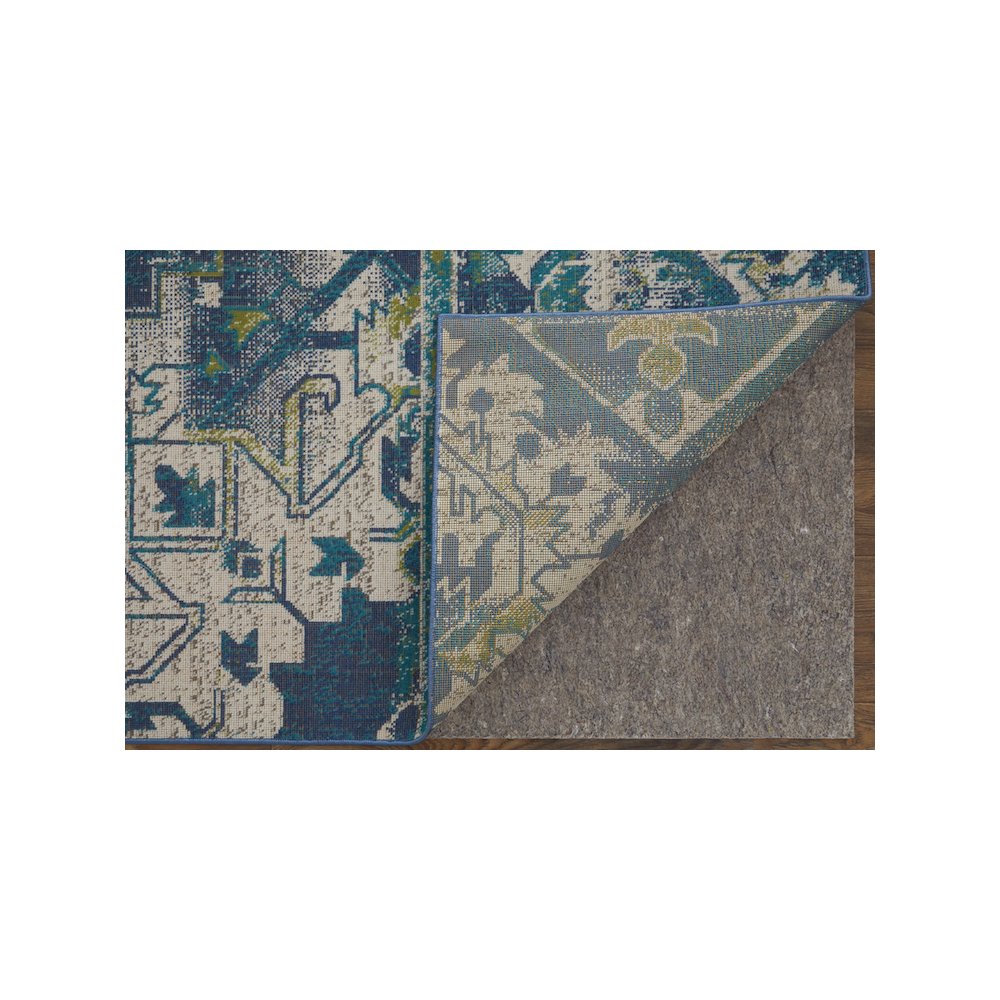 Foster intage Medallion Rug, Crystal Teal/Green/Tan, 10ft x 13ft - 2in Area Rug, FST3760FGRNBGEH13. Picture 4