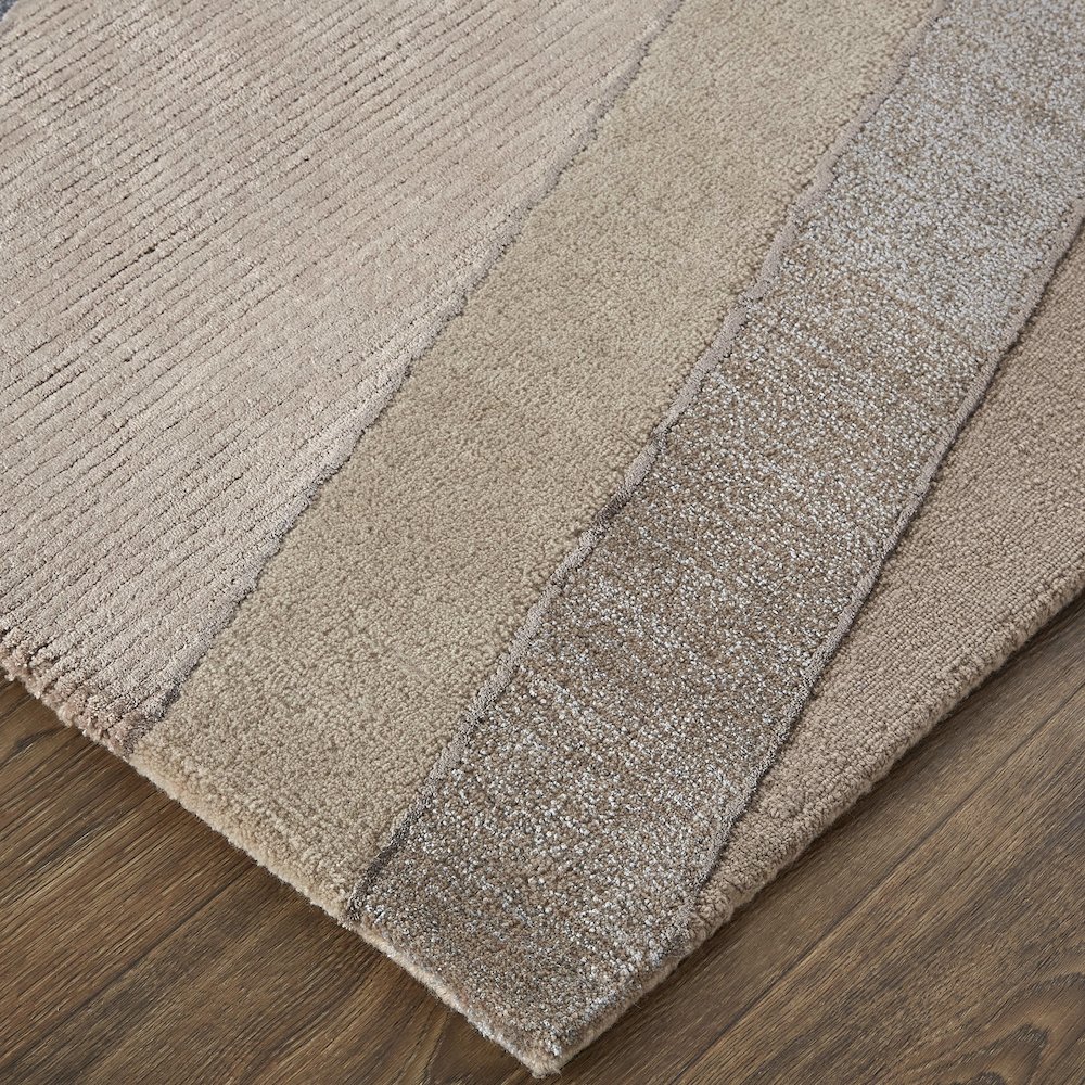 Nash Modern Geometric, Tan/Brown/Blue, 9' x 12' Area Rug. Picture 3