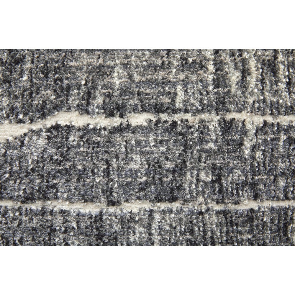 Kano Transitional Abstract, Black/Gray/Ivory, 5'-3" x 7'-6" Area Rug. Picture 6