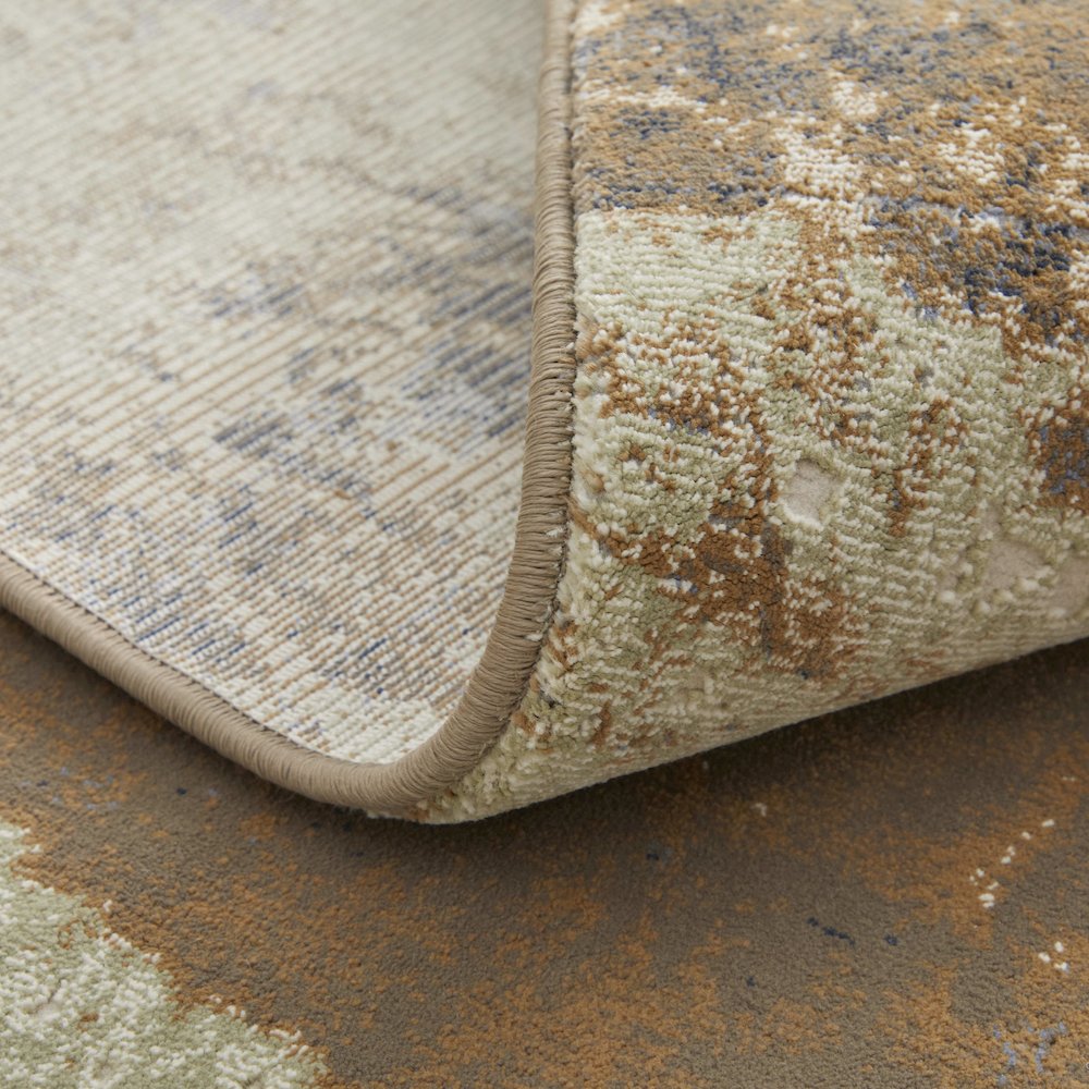 Clio Modern Abstract, Brown/Blue/Ivory, 12' x 15' Area Rug. Picture 7