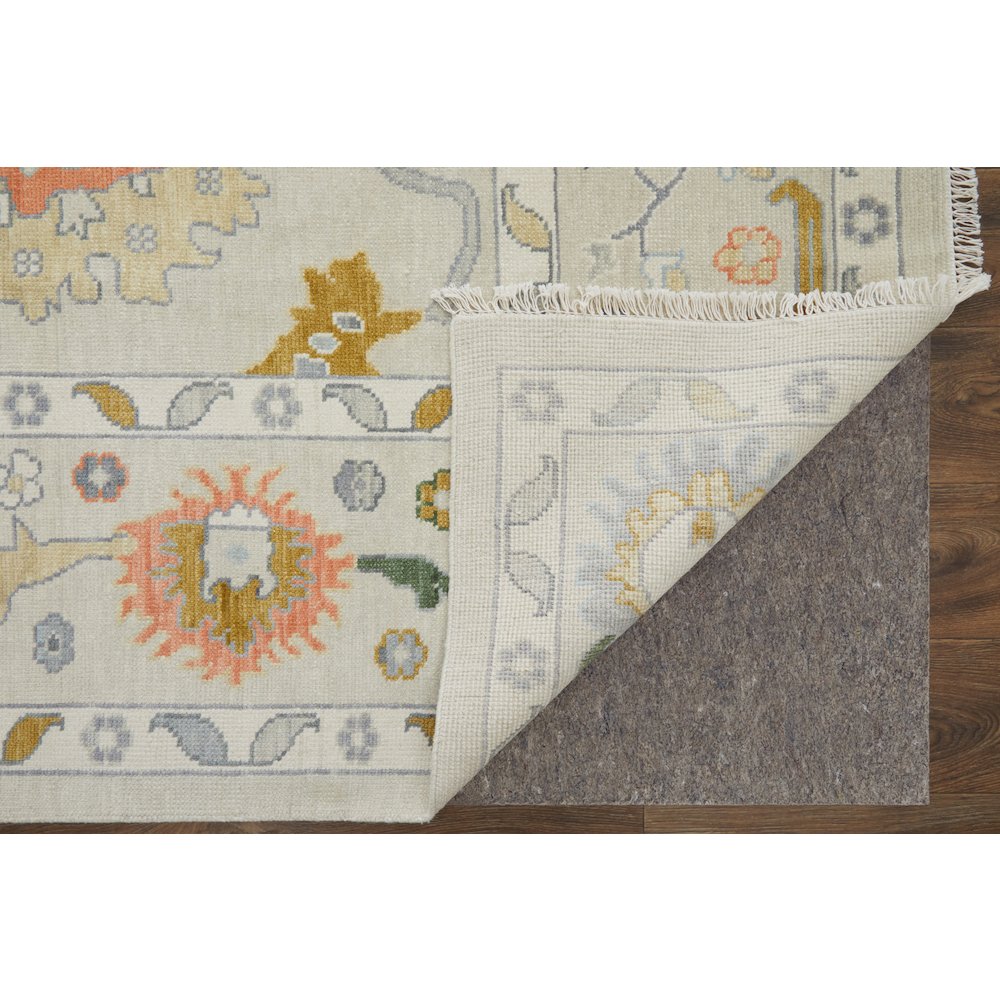 Transitional Floral & Botanical, Ivory/Gold/Green, 8'-6" x 11'-6" Area Rug. Picture 4