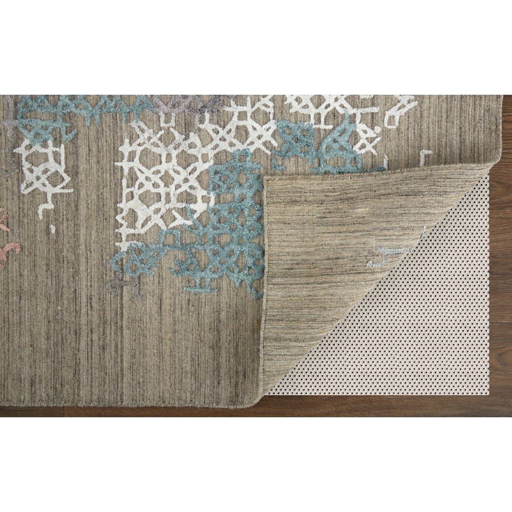Elias Modern Abstract, Pink/Blue/Taupe, 10' x 14' Area Rug. Picture 4