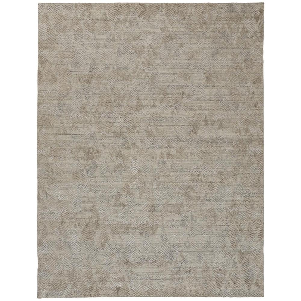 Elias Abstract Chevron Accent Rug, Oyster Gray/Taos Taupe, 3ft-6in x 5ft-6in, ELS6718FGRYBRNC50. Picture 2