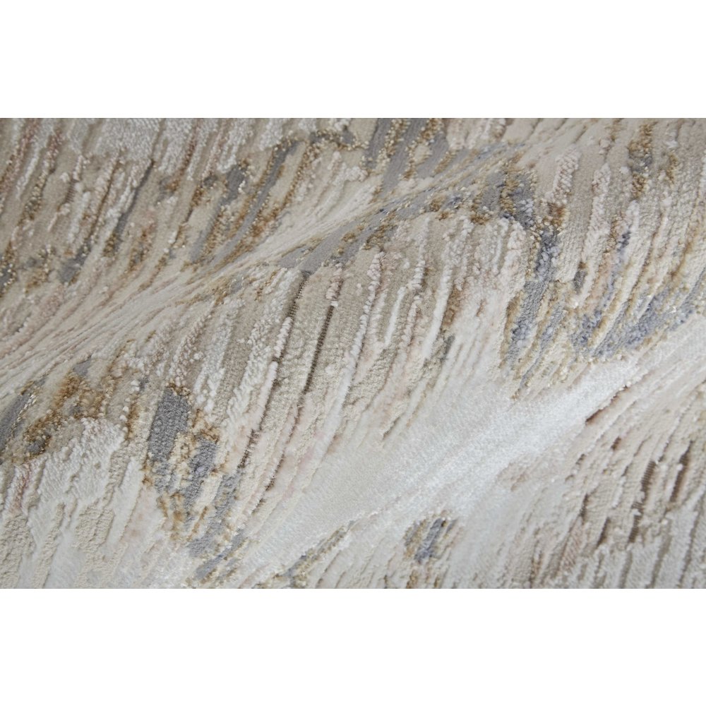 Laina Transitional Gradient & Ombre, Tan/Ivory/Blue, 3' x 5' Accent Rug. Picture 5