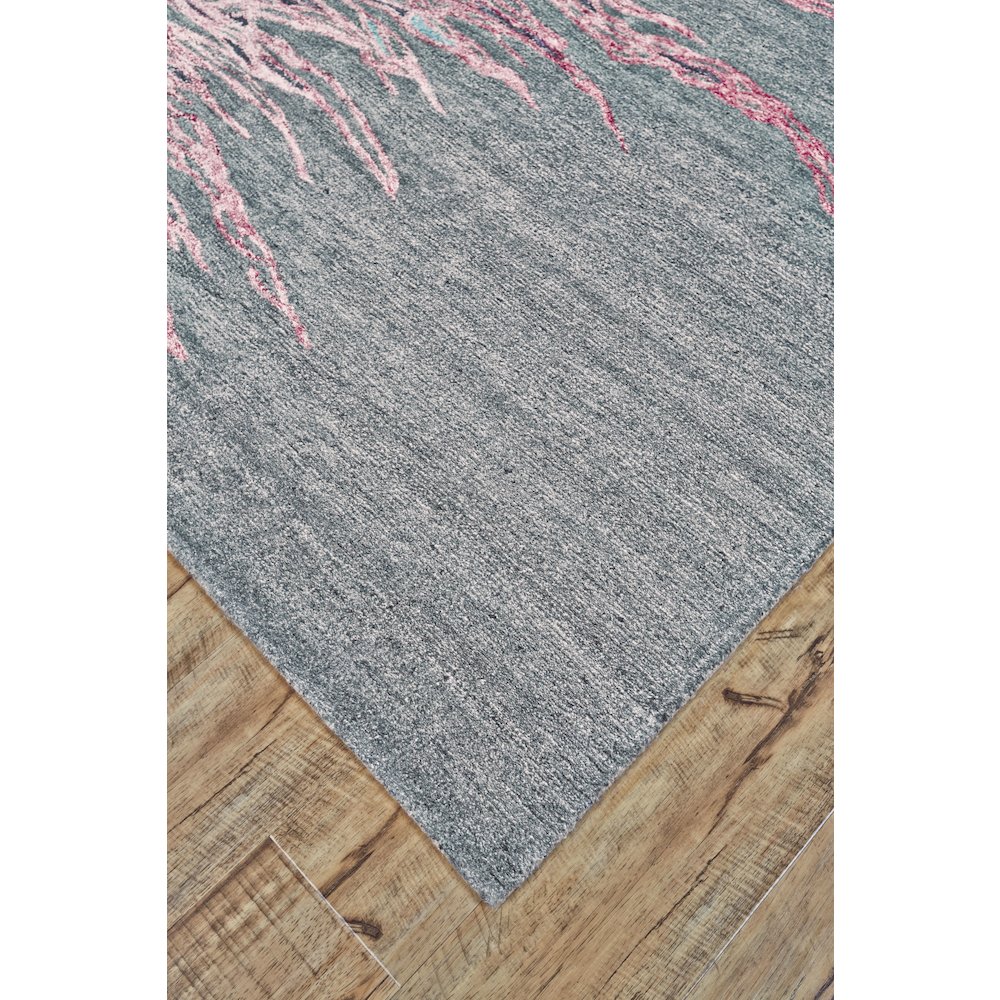 Cosmo Transitional Watercolor, Red/Gray/Ivory, 8' x 11' Area Rug. Picture 3
