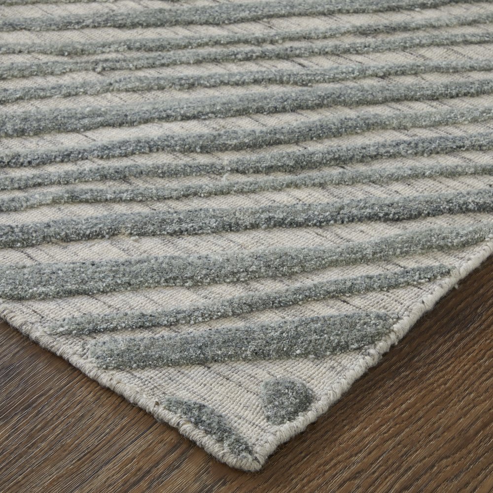 Elias Modern Abstract, Green/Ivory/Tan, 9' x 12' Area Rug. Picture 3