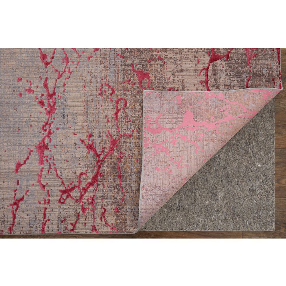 Pryor Modern Abstract, Pink/Gray/Taupe, 7'-10" x 10' Area Rug. Picture 4