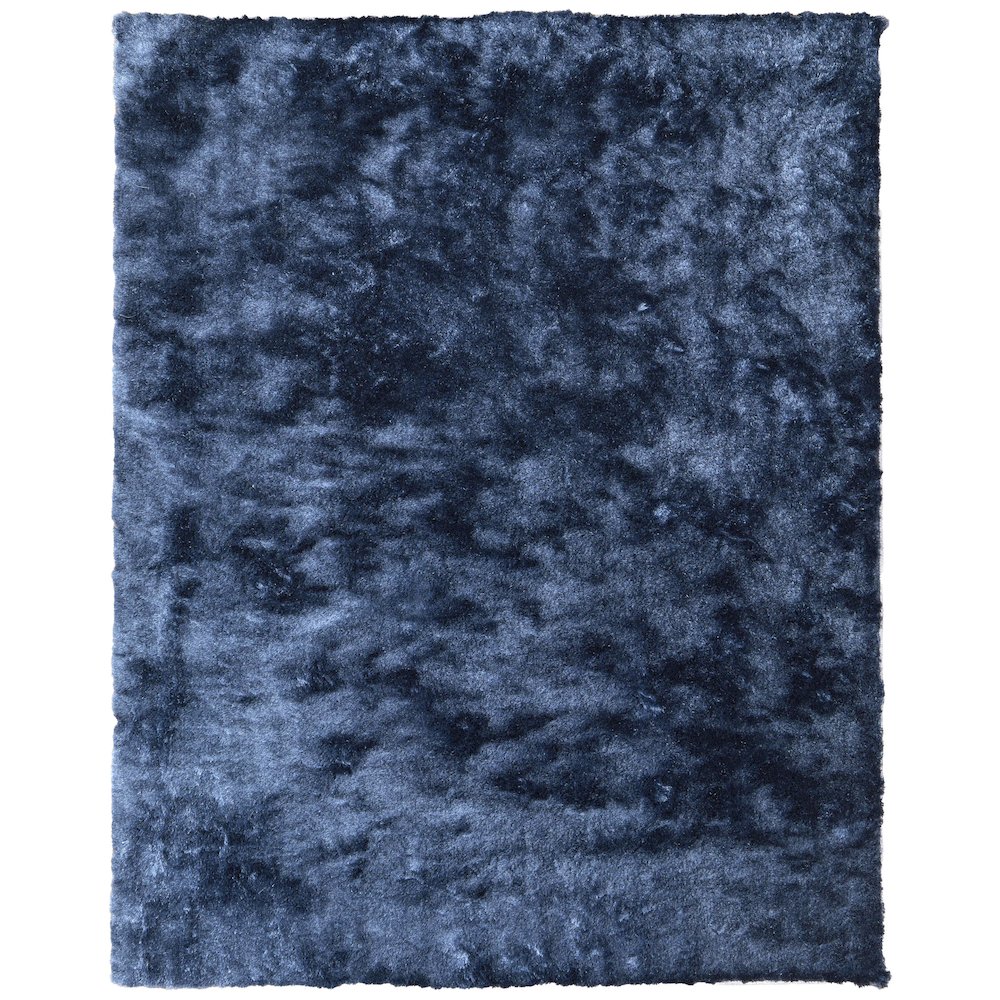 Indochine Modern Solid, Blue/Black, 3'-6" x 5'-6" Accent Rug. Picture 1