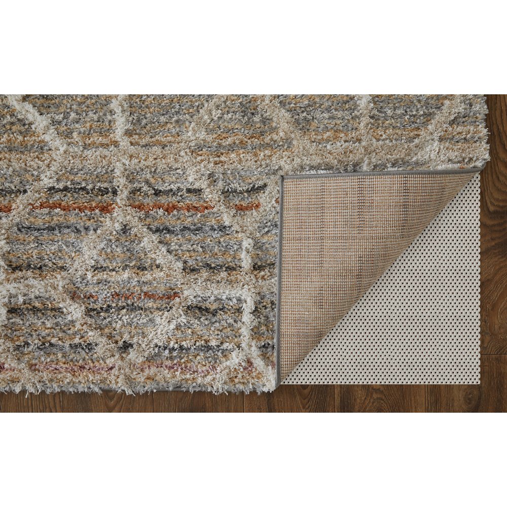 Mynka Transitional Diamond, Tan/Taupe/Ivory, 5' x 8' Area Rug. Picture 4