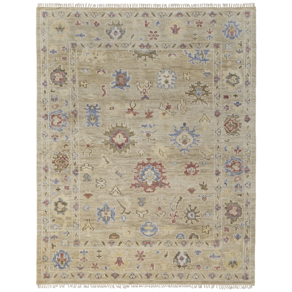 Fillmore Transitional Floral & Botanical, Brown/Tan/Blue, 8' x 10' Area Rug. Picture 1