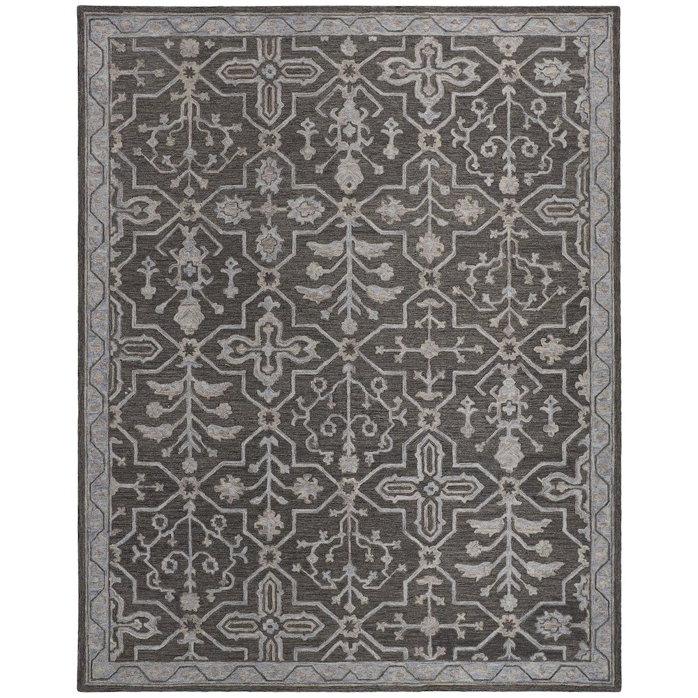 Fallon Rustic Farmhouse Rug, Flora/Fauna, Light Gray/Black, 5ft x 8ft Area Rug, FLN8839FCHL000E10. Picture 1