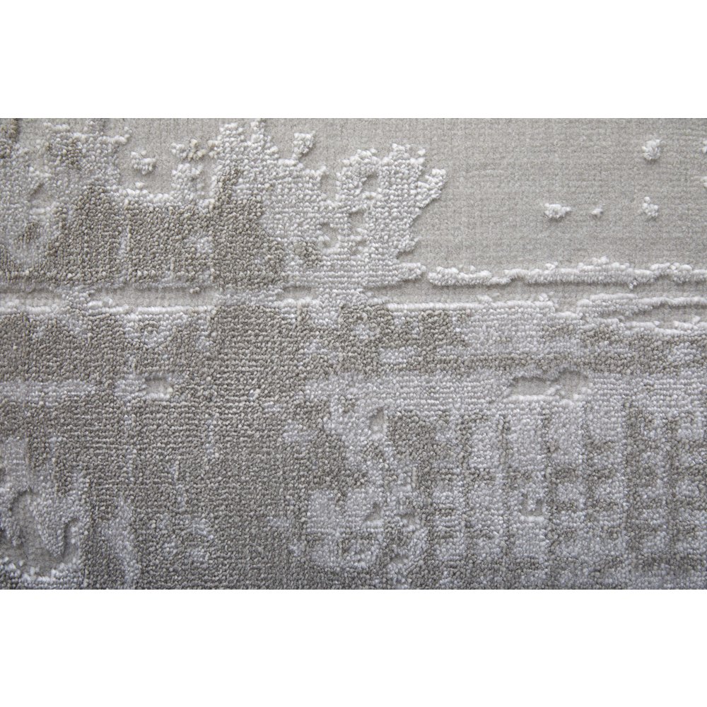 Prasad Modern Abstract, Ivory/Taupe/Silver, 1'-8" x 2'-10" Accent Rug. Picture 7