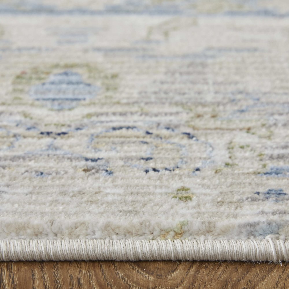 Melrose Transitional Distressed, Ivory/Green/Blue, 6'-7" x 9'-6" Area Rug. Picture 8