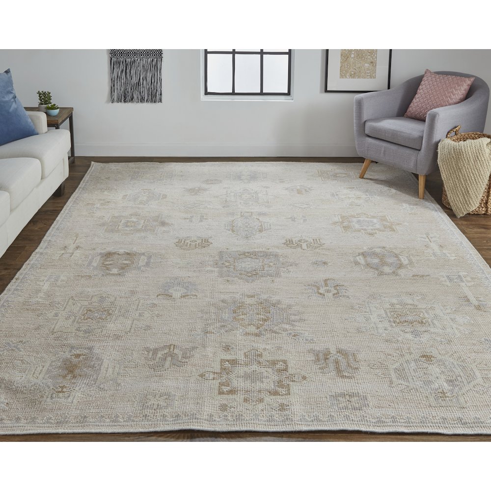 Wendover Eco Friendly PET Oushak, Ivory/Tan/Opal Gray, 3ft-6in x 5ft-6in, WND6858FBGEIVYC50. Picture 2