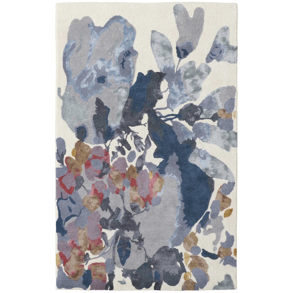 Dafney Transitional Floral & Botanical, Blue/Gray/Pink, 8' x 10' Area Rug. Picture 1