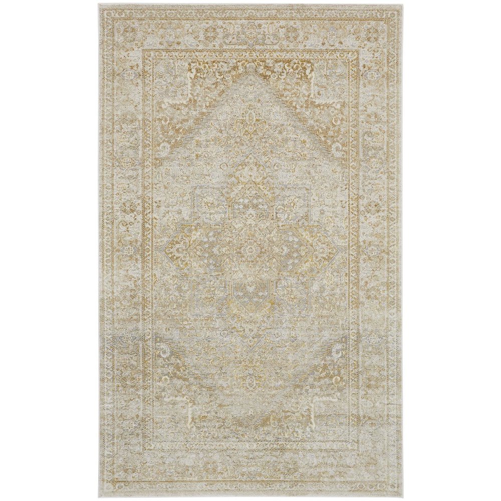 Aura Modern Oriental, Ivory/Gold, 9'-2" x 12' Area Rug. Picture 1