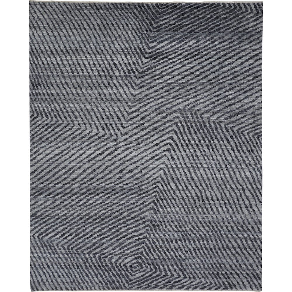 Vivien Architectural Hand Knot WoolAccent Rug, Graphite Gray/Denim, 2ft x 3ft, 8046555FGRY000P00. Picture 1