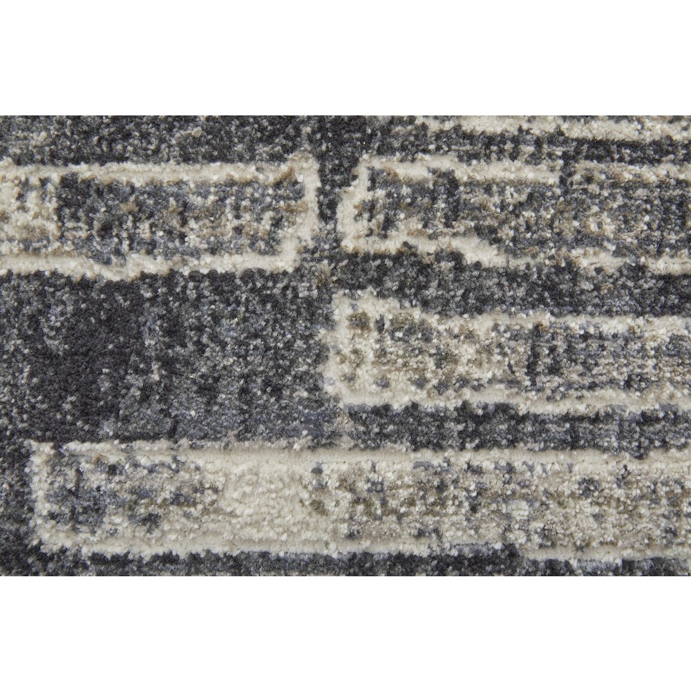 Kano Transitional Geometric, Gray/Black/Ivory, 5'-3" x 7'-6" Area Rug. Picture 6