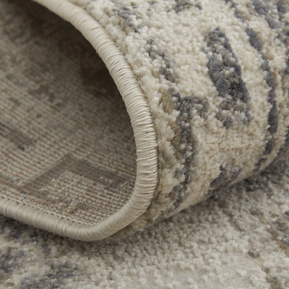 Kano Transitional Distressed, Ivory/Taupe/Gray, 6'-7" x 9'-6" Area Rug. Picture 7