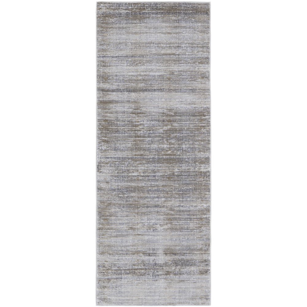 Laina Transitional Distressed, Taupe/Silver/Tan, 3' x 12' Runner. Picture 1