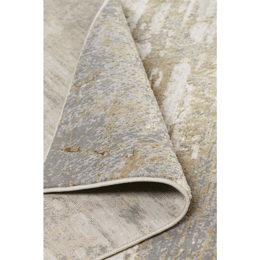 Aura Modern Abstract, Ivory/Gold/Gray, 3'-11" x 6' Accent Rug. Picture 5