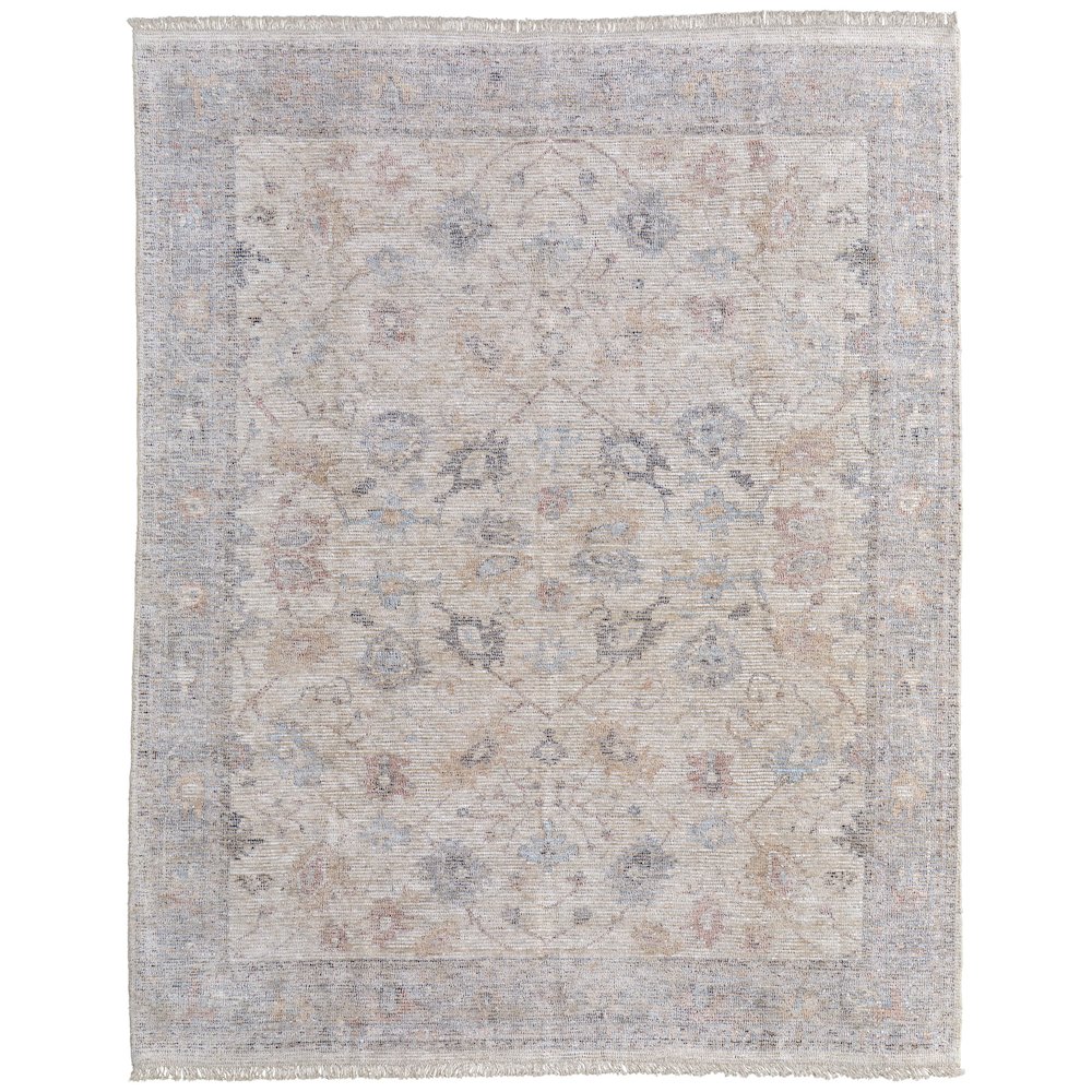 Caldwell Transitional Floral & Botanical, Ivory/Tan/Blue, 2' x 3' Accent Rug. Picture 1