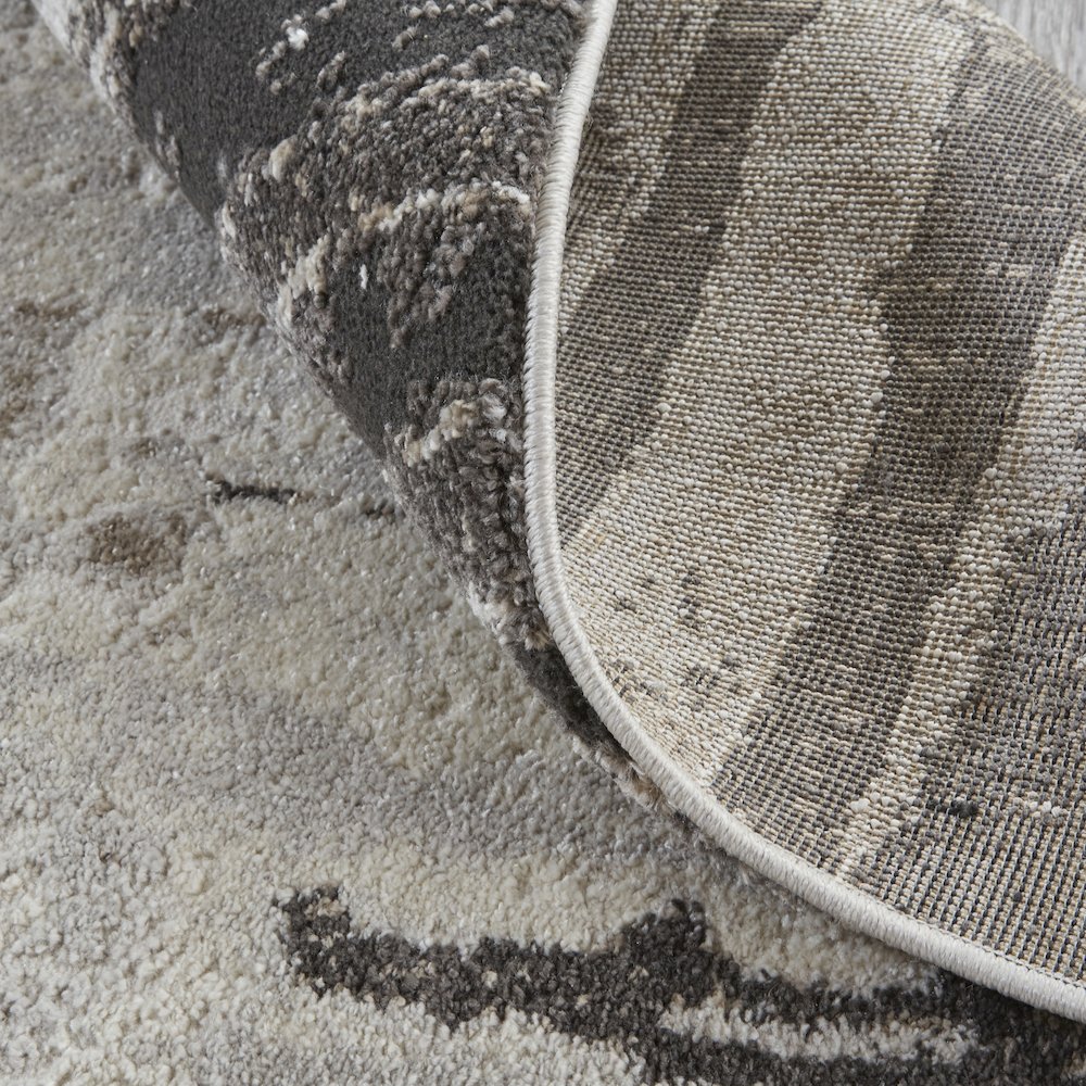 Vancouver Modern Abstract, Ivory/Brown/Gray, 1'-8" x 2'-10" Accent Rug. Picture 7