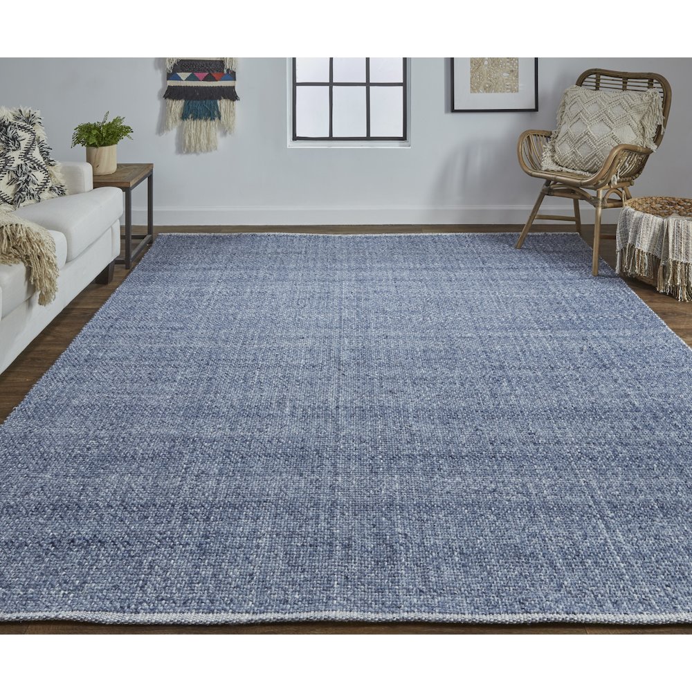 Naples Space Dyed In/Outdoor Flatweave, Navy/Denim Blue, 9ft x 12ft Area Rug, NAP0751FNVY000G00. Picture 2