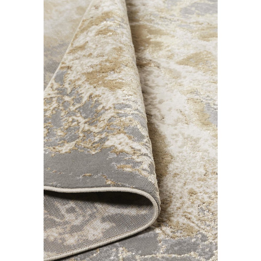 Aura Modern Abstract, Ivory/Silver/Gold, 3'-11" x 6' Accent Rug. Picture 7