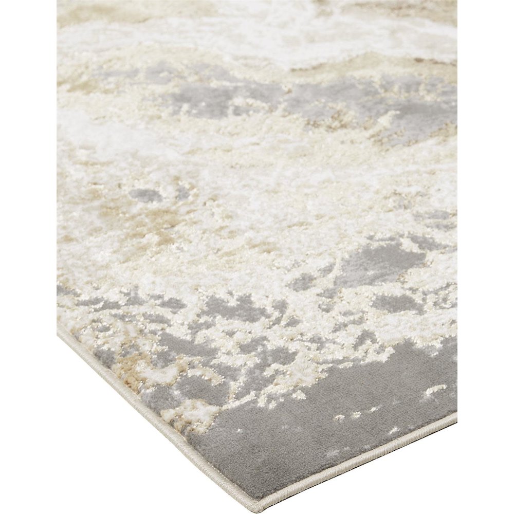 Aura Modern Abstract, Ivory/Silver/Gold, 3'-11" x 6' Accent Rug. Picture 4