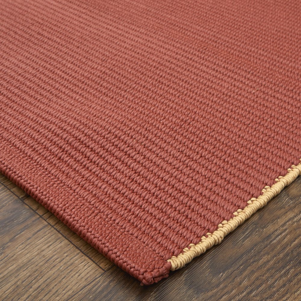 Theo Modern Solid, Red/Tan, 8' x 10' Area Rug. Picture 2