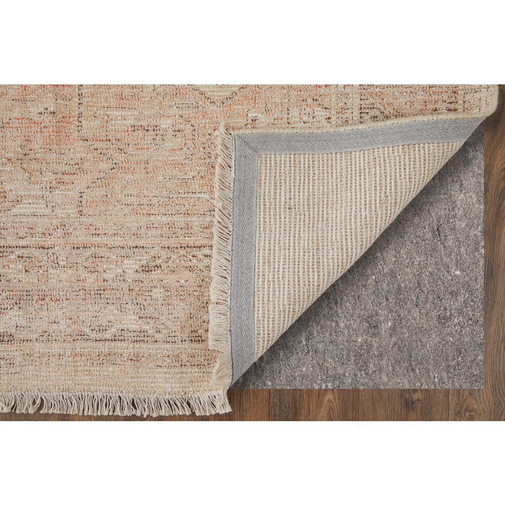 Caldwell Transitional Medallion, Orange/Tan/Ivory, 2' x 3' Accent Rug. Picture 3