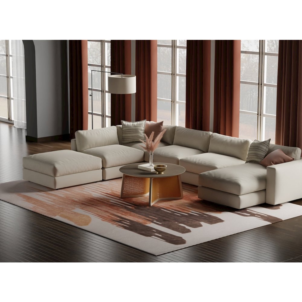 Anya Transitional Abstract, Red/Brown/Orange, 8' x 10' Area Rug. Picture 3