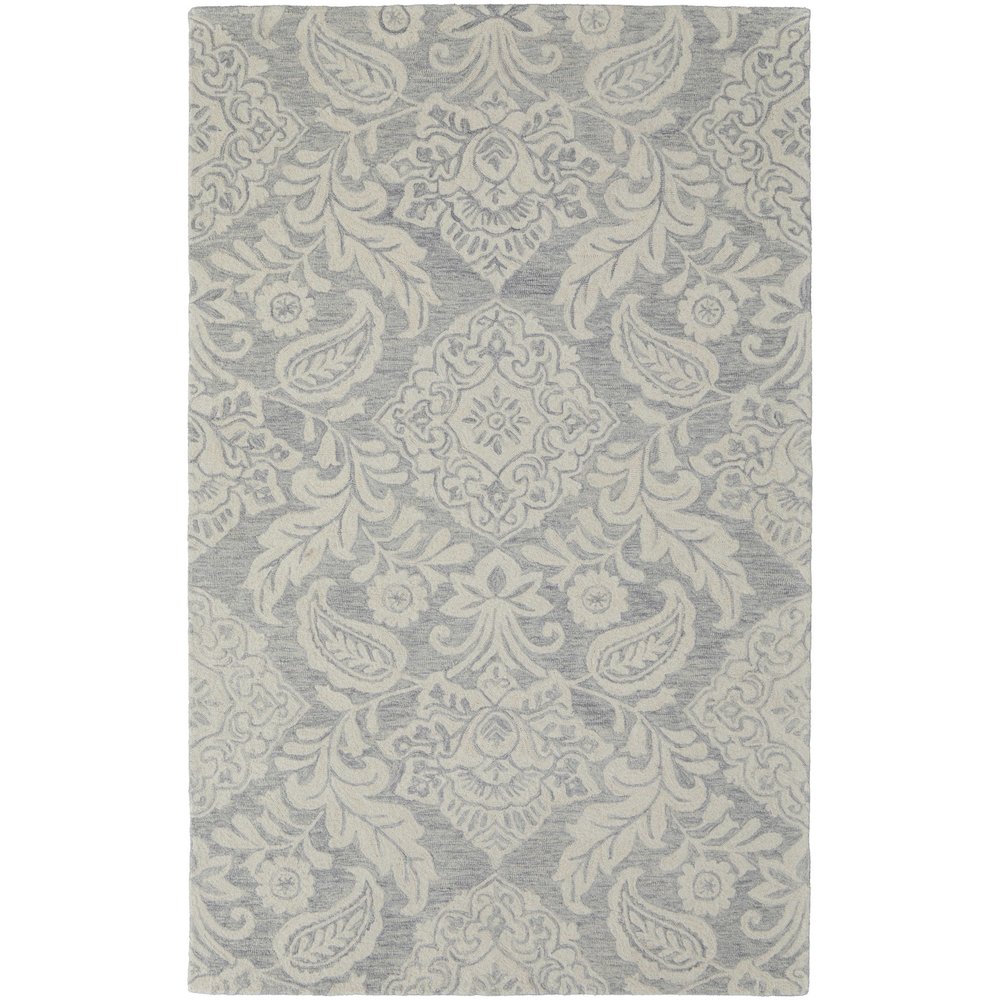 Belfort Transitional Medallion, Blue/Ivory, 10' x 14' Area Rug. Picture 1