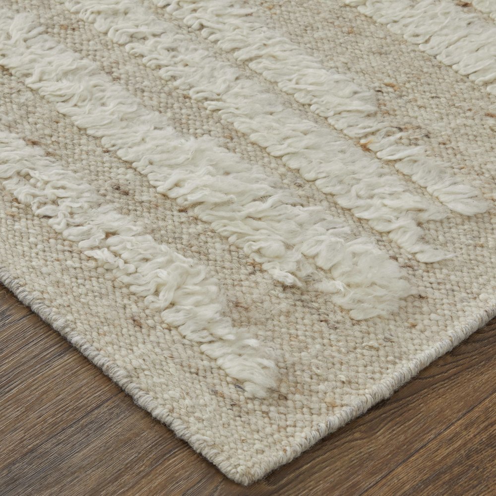 Ashby Transitional Stripes, White/Tan, 3'-6" x 5'-6" Accent Rug. Picture 3