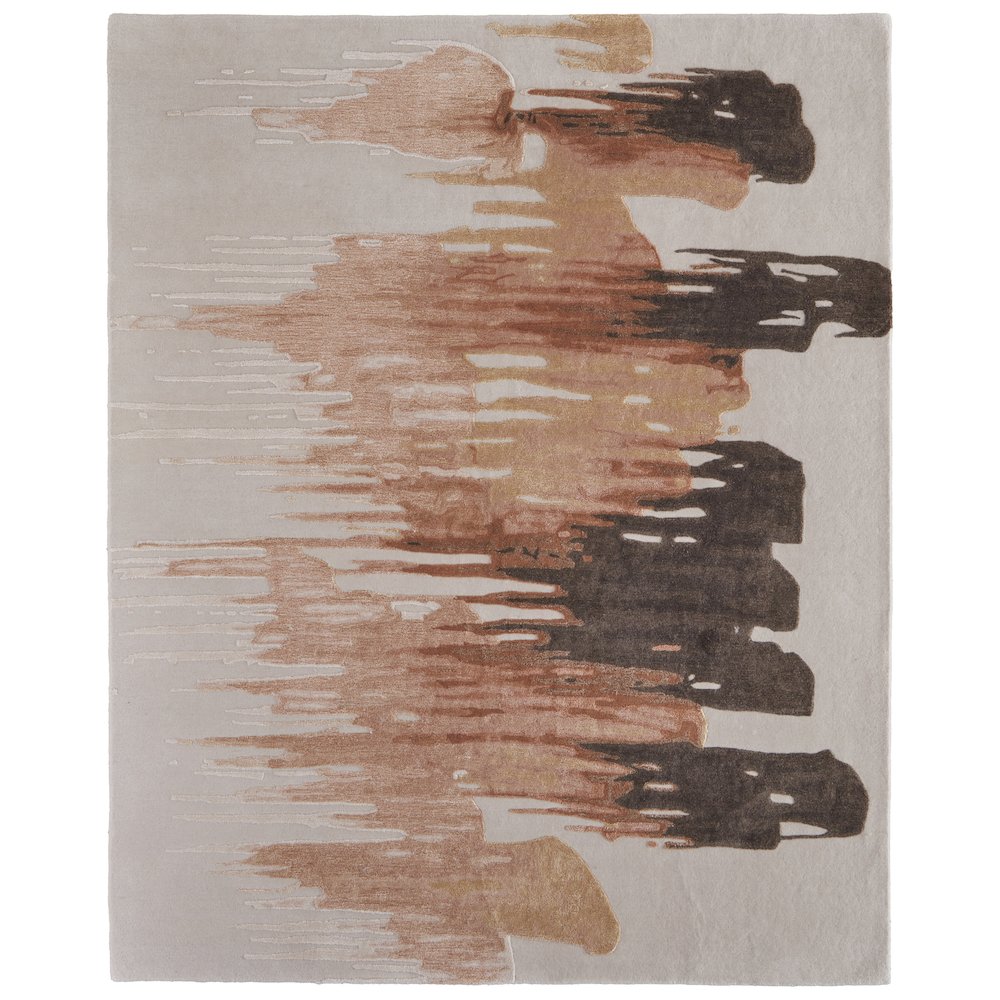 Anya Transitional Abstract, Red/Brown/Orange, 8' x 10' Area Rug. Picture 1
