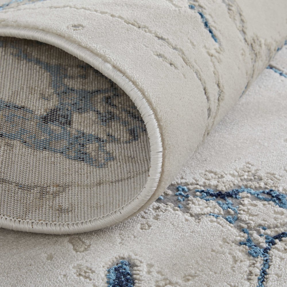 Indio Modern Abstract, Ivory/Blue/Black, 8' x 10' Area Rug. Picture 6