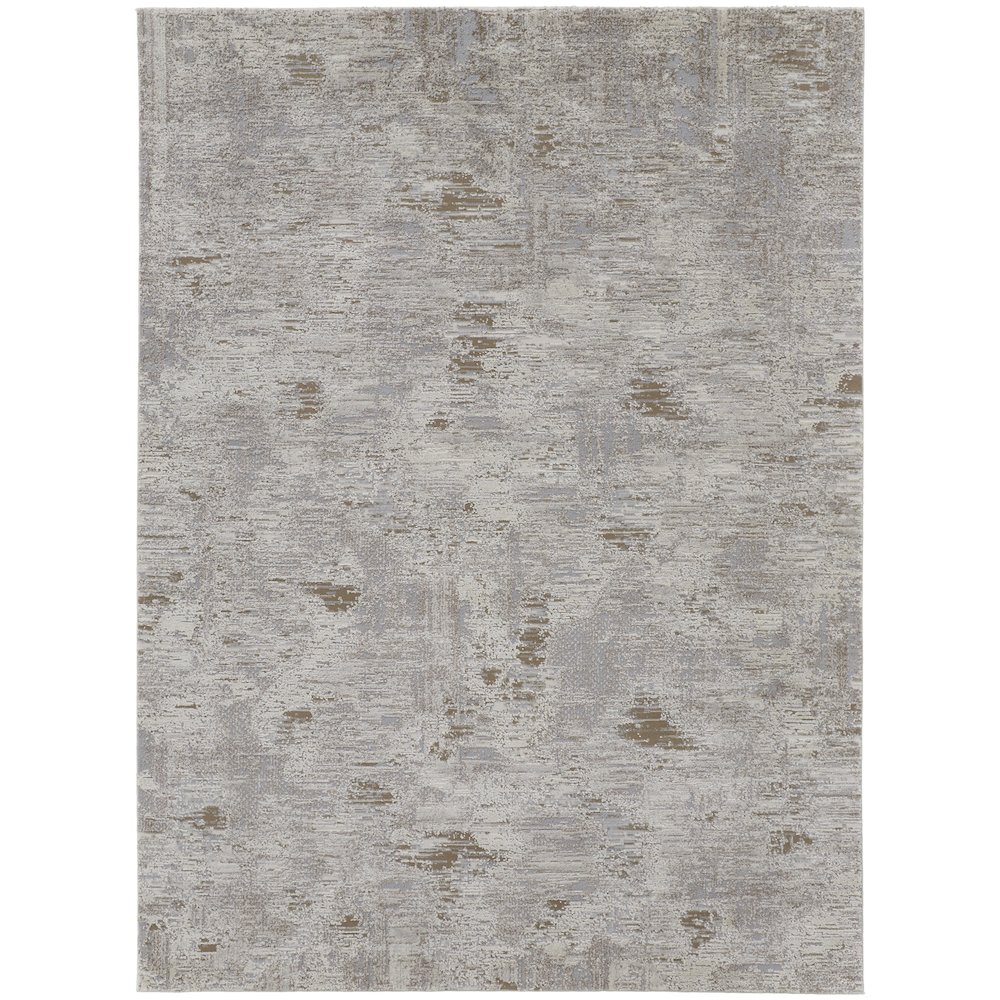 Vancouver Modern Abstract, Ivory/Gray/Tan, 9' x 12' Area Rug. Picture 1