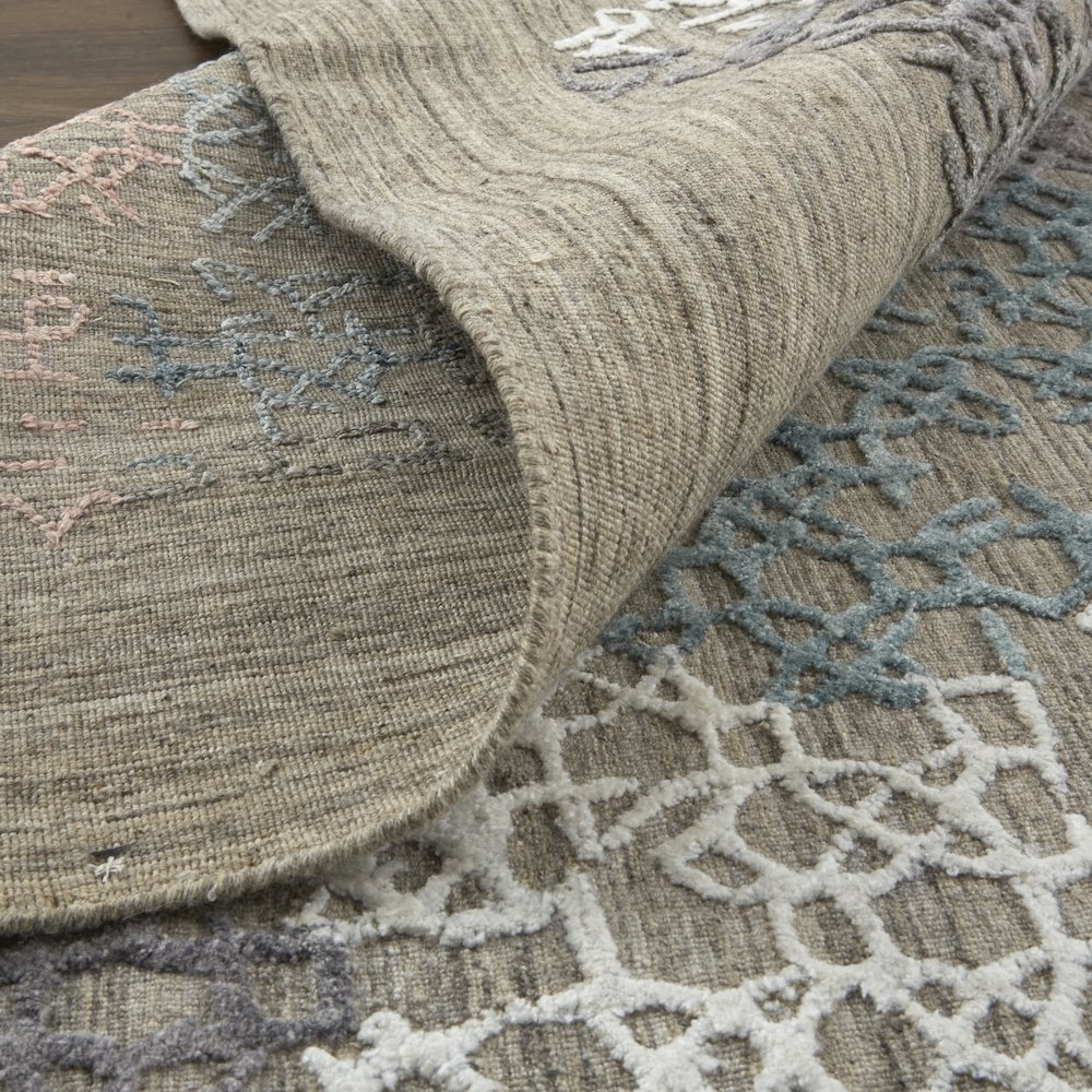 Elias Modern Abstract, Pink/Blue/Taupe, 10' x 14' Area Rug. Picture 7