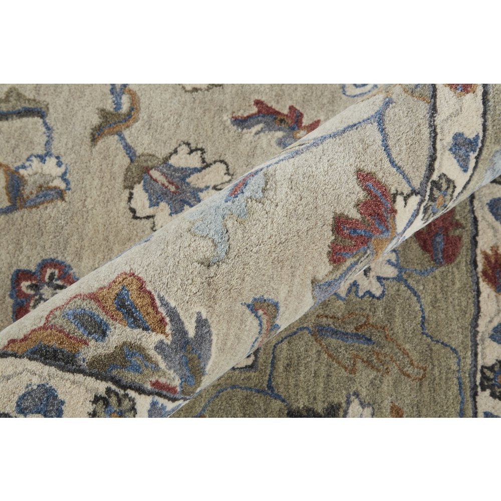 Rylan Transitional Oriental, Ivory/Taupe/Blue, 2' x 3' Accent Rug. Picture 5