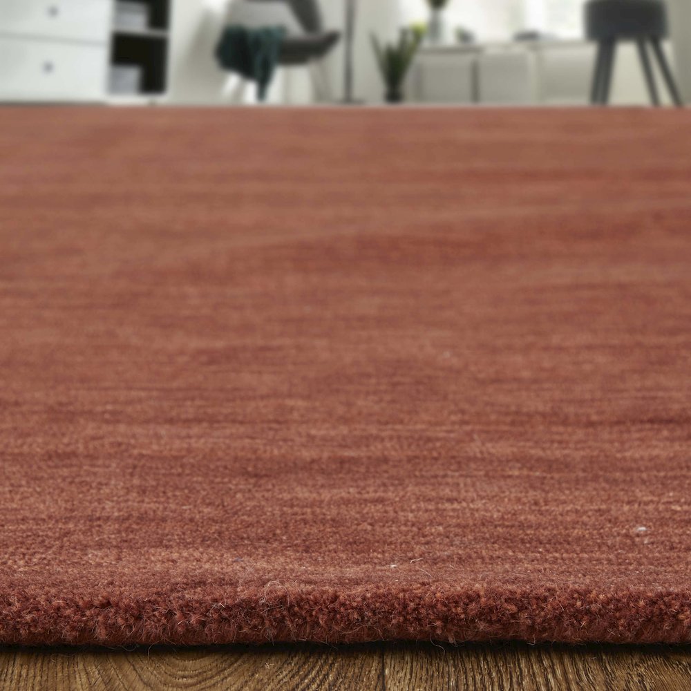 Luna Hand Woven Marled Wool Rug,Rust/Red-Orange, 3ft-6in x 5ft-6in Accent Rug, 5798049FRST000C50. Picture 8