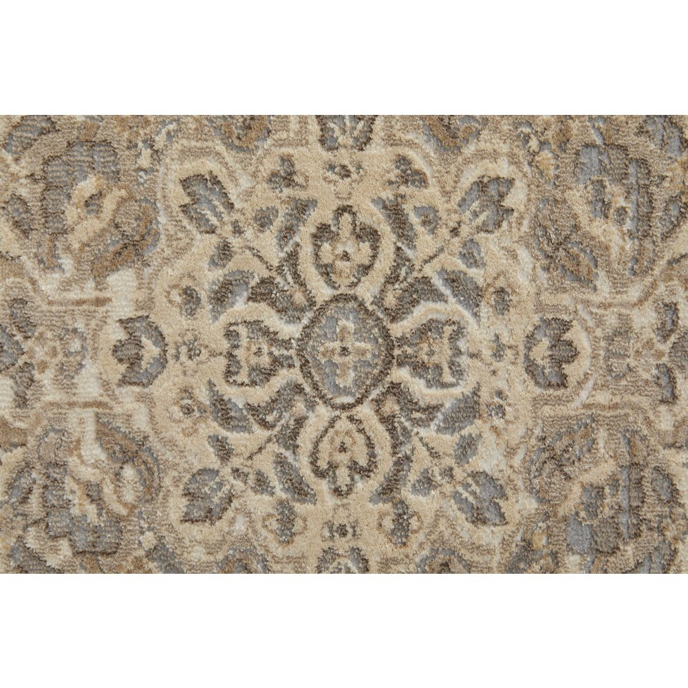 Celene Traditional Medallion, Tan/Brown/Ivory, 7'-9" x 7'-9" Round Rug. Picture 6