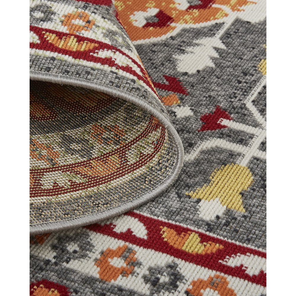 Foster Vinatge Style Kilim, Vermillion Orange/Gray, 10ft x 13ft - 2in Area Rug, FST3754FORNGRYH13. Picture 6