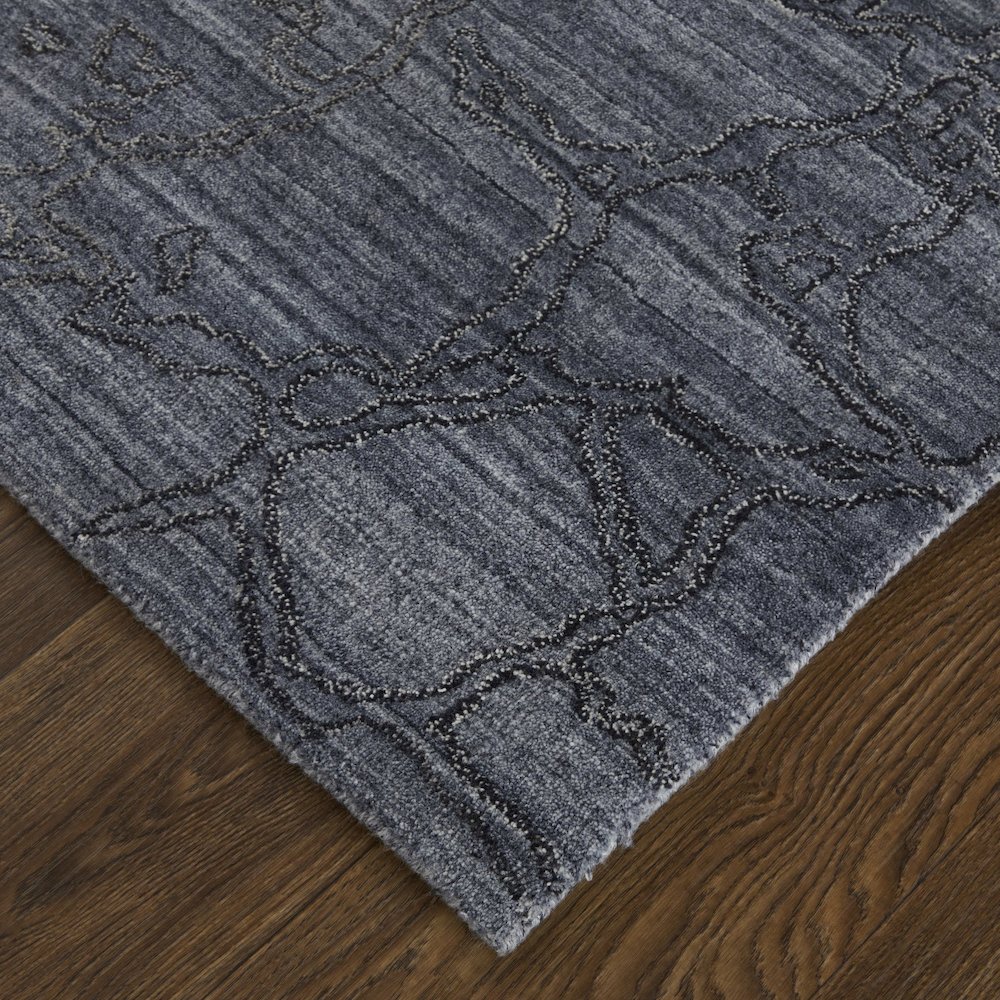 Whitton Modern Abstract, Gray/Blue, 2' x 3' Accent Rug. Picture 3