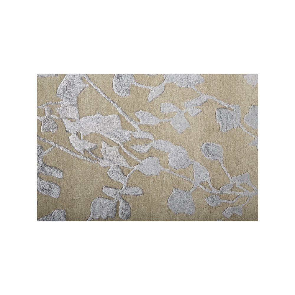 Bella High/Low Floral Wool Rug, Latte/SIlver Gray, 8ft x 10ft Area Rug, 9698832FSLV000F00. Picture 5