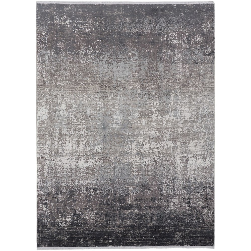 Cadiz Modern Abstract, Gray/Black/Silver, 7'-9" x 11' Area Rug. Picture 1