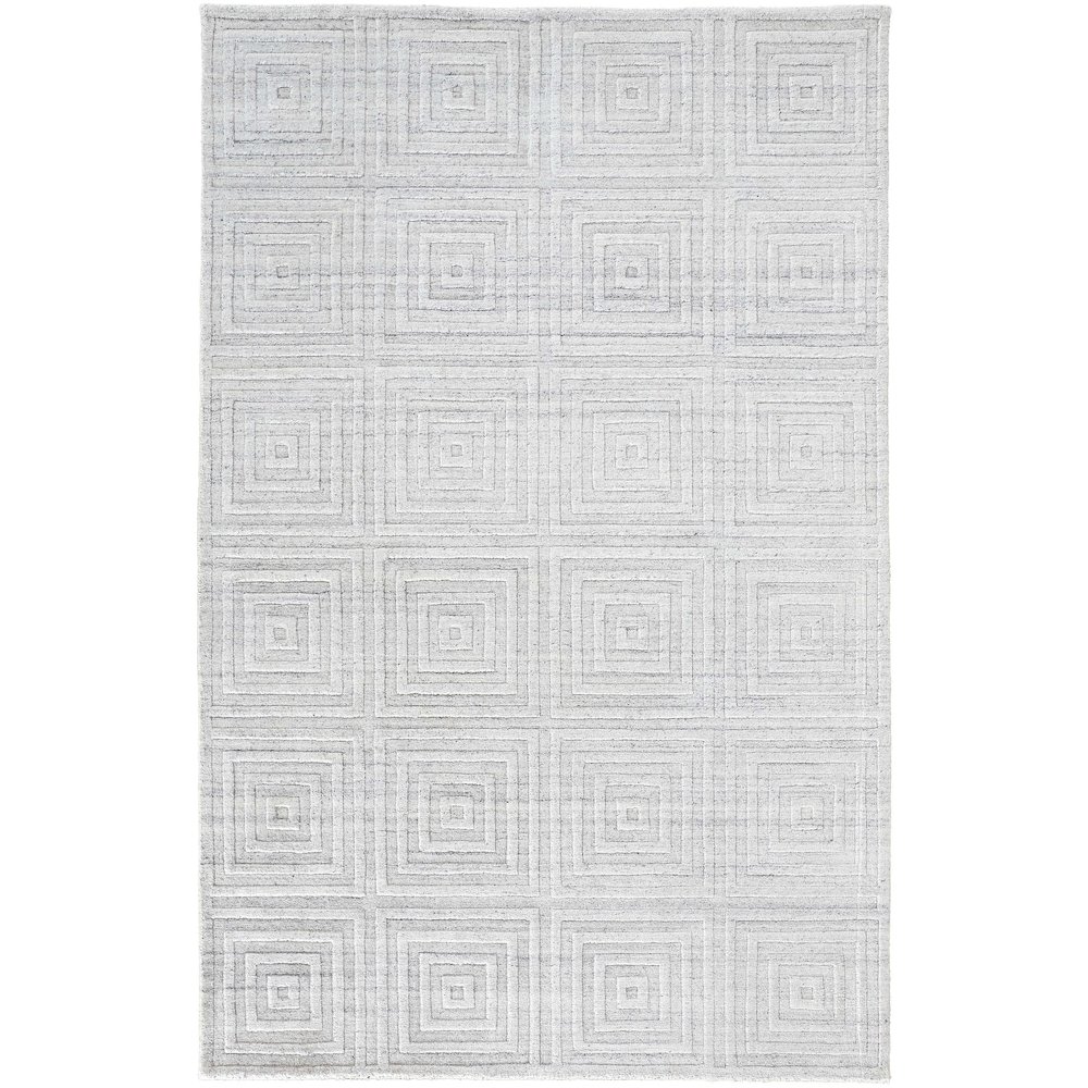 Redford Transitional Solid, White/Silver, 3'-6" x 5'-6" Accent Rug. Picture 1