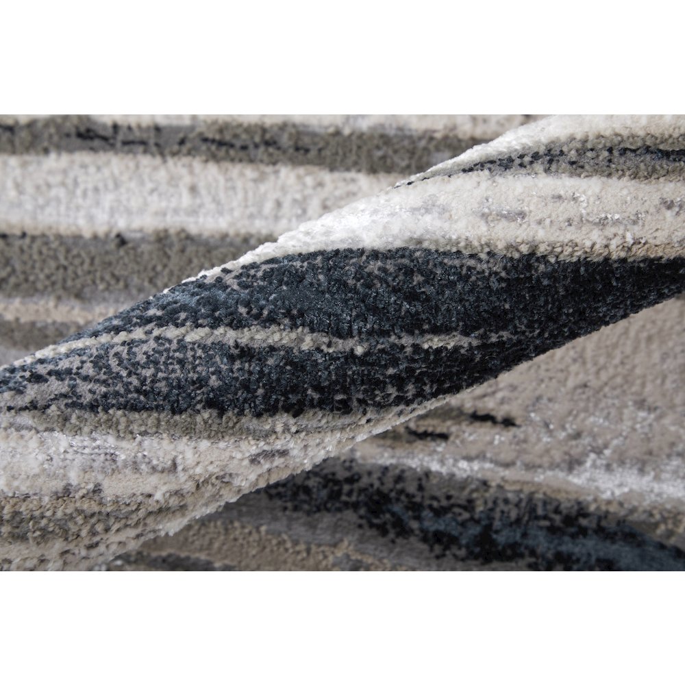 Micah Modern Abstract, Silver/Gray/Black, 9'-2" x 12' Area Rug. Picture 5