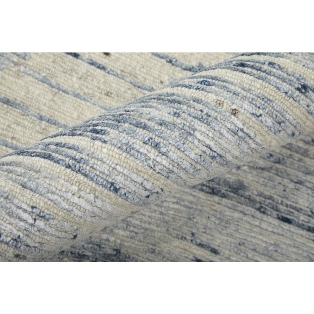 Brighton Modern Abstract, Ivory/Blue/Silver, 7'-9" x 9'-9" Area Rug. Picture 6